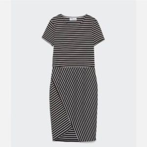 Zara Black & White Horizontal Striped Dress
